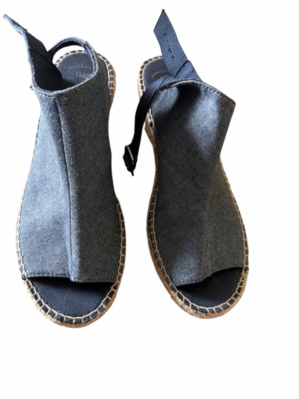 Gap Denim Blue Open-Toe Espadrille Wedge Sandals View 2